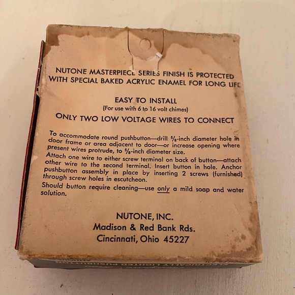 Antique Bronze NuTone Doorbell Cover in its original Box from the early 1900’s - Picture 3 of 11